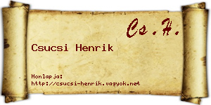 Csucsi Henrik névjegykártya